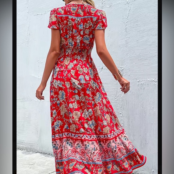 TRIBAL PRINT RUCHED DRESS - Picture 8 of 14